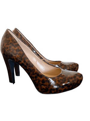 Franco Sarto Cicero Women's Brown Black Leopard Platform Pumps Size
