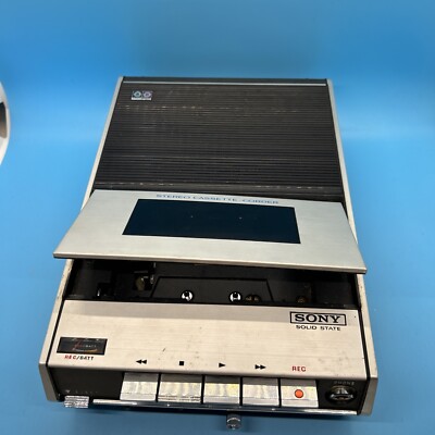 Vintage Sony TC-124 Cassette Recorder With Case and Accessories