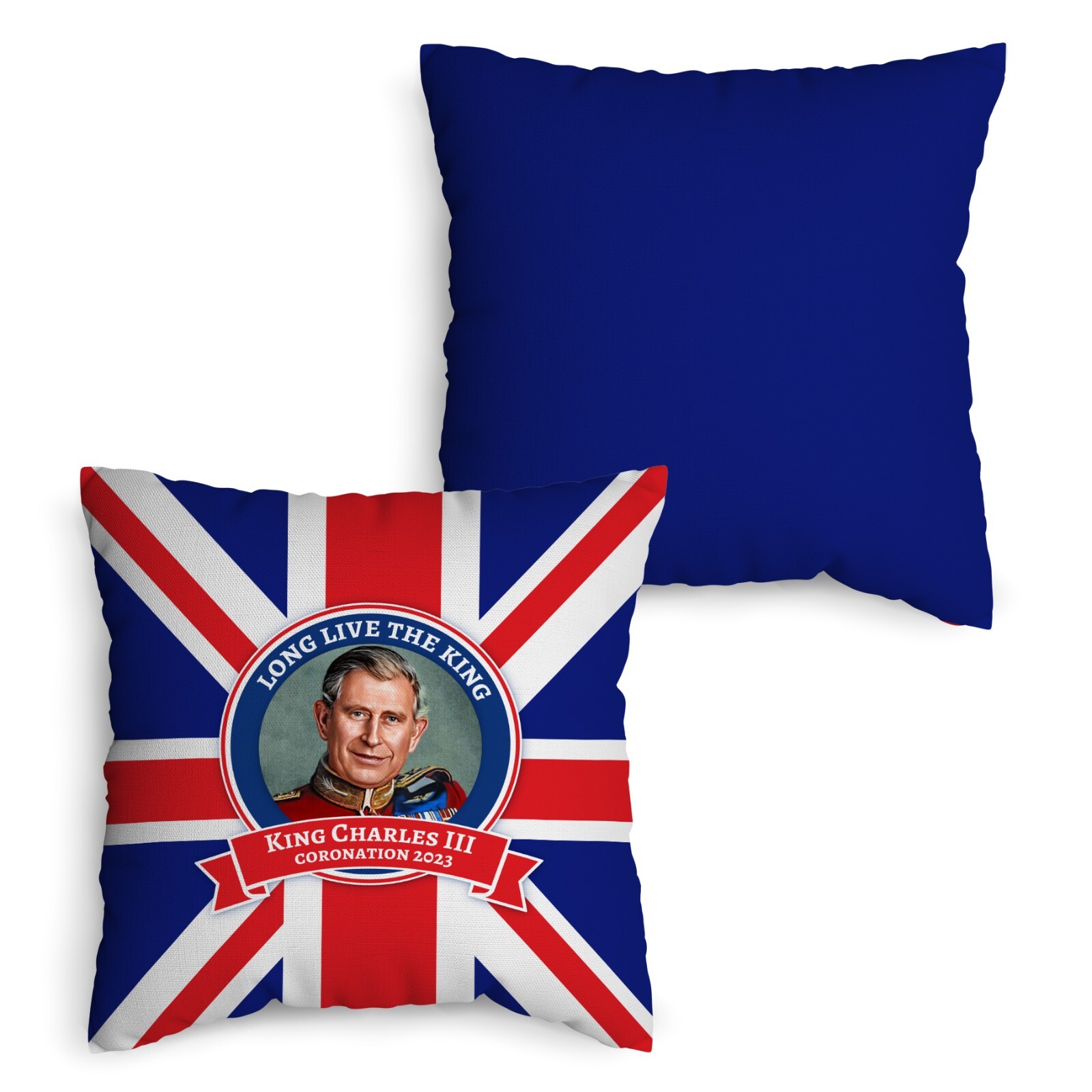 King Charles Coronation - Union Jack Flagg - 45cm Square Cushion | eBay