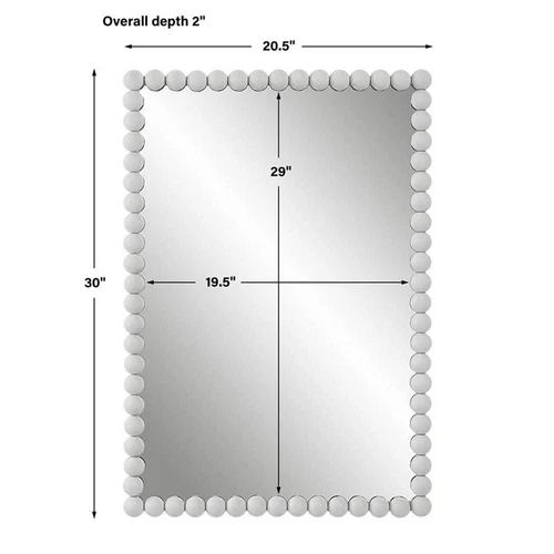 Uttermost Serna Contemporary Iron Metal and MDF Vanity Mirror in White - Picture 8 of 8