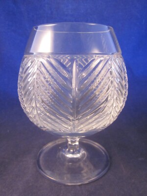 Ralph Lauren Crystal Herringbone Chevron Brandy Snifter Glass