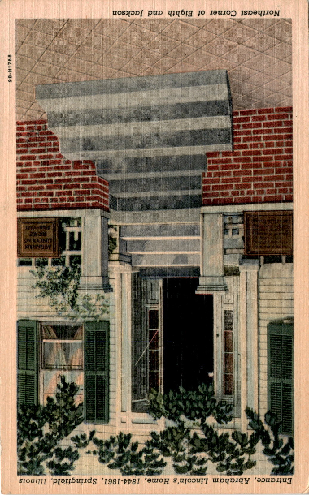 Abraham Lincoln's Home, Springfield, Illinois, Eighth and Jackson, Postcard