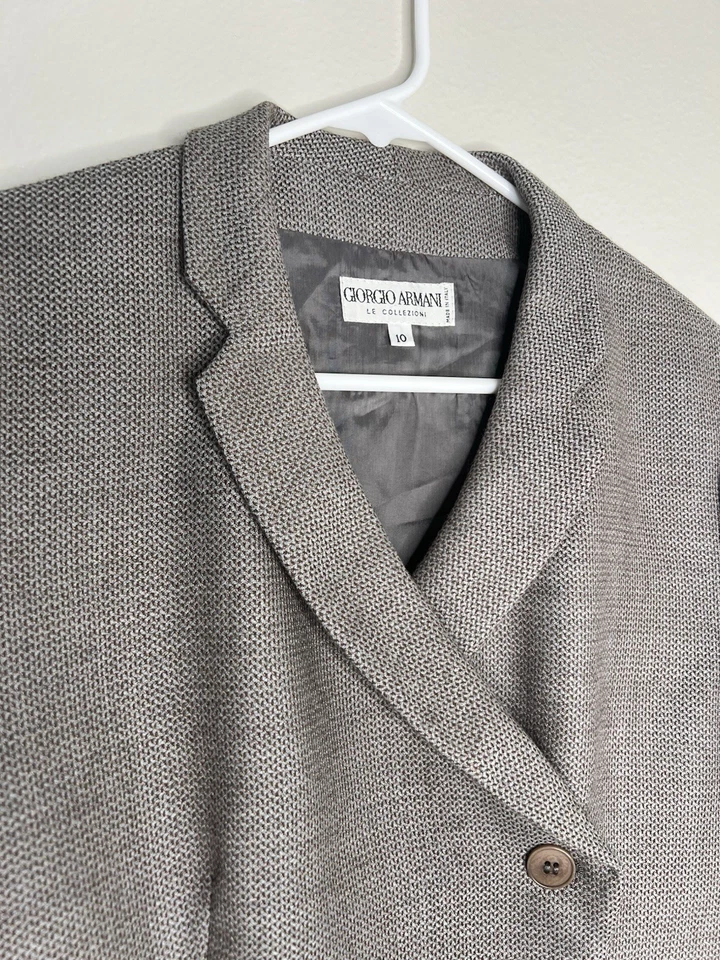 Blazer Mujer Giorgio Armani Collezioni Mezcla Lana Asimétrico 10” Foto 3 de 4