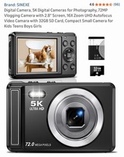 5K Digital Camera 32GB HD 1080P 72MP 2.8'' LCD Display Screen 16X Zoom AntiShake