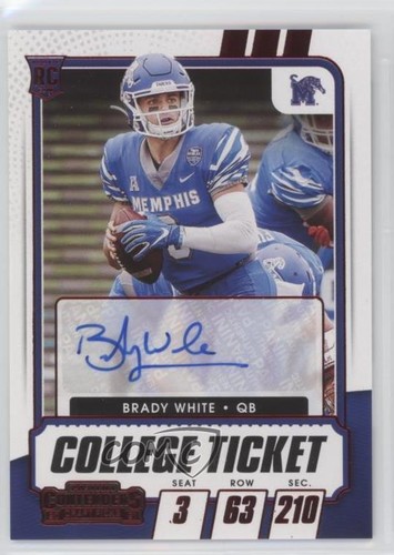 2021 Contenders Draft Picks Game Ticket Red Brady White #222 Rookie Auto RC mm8