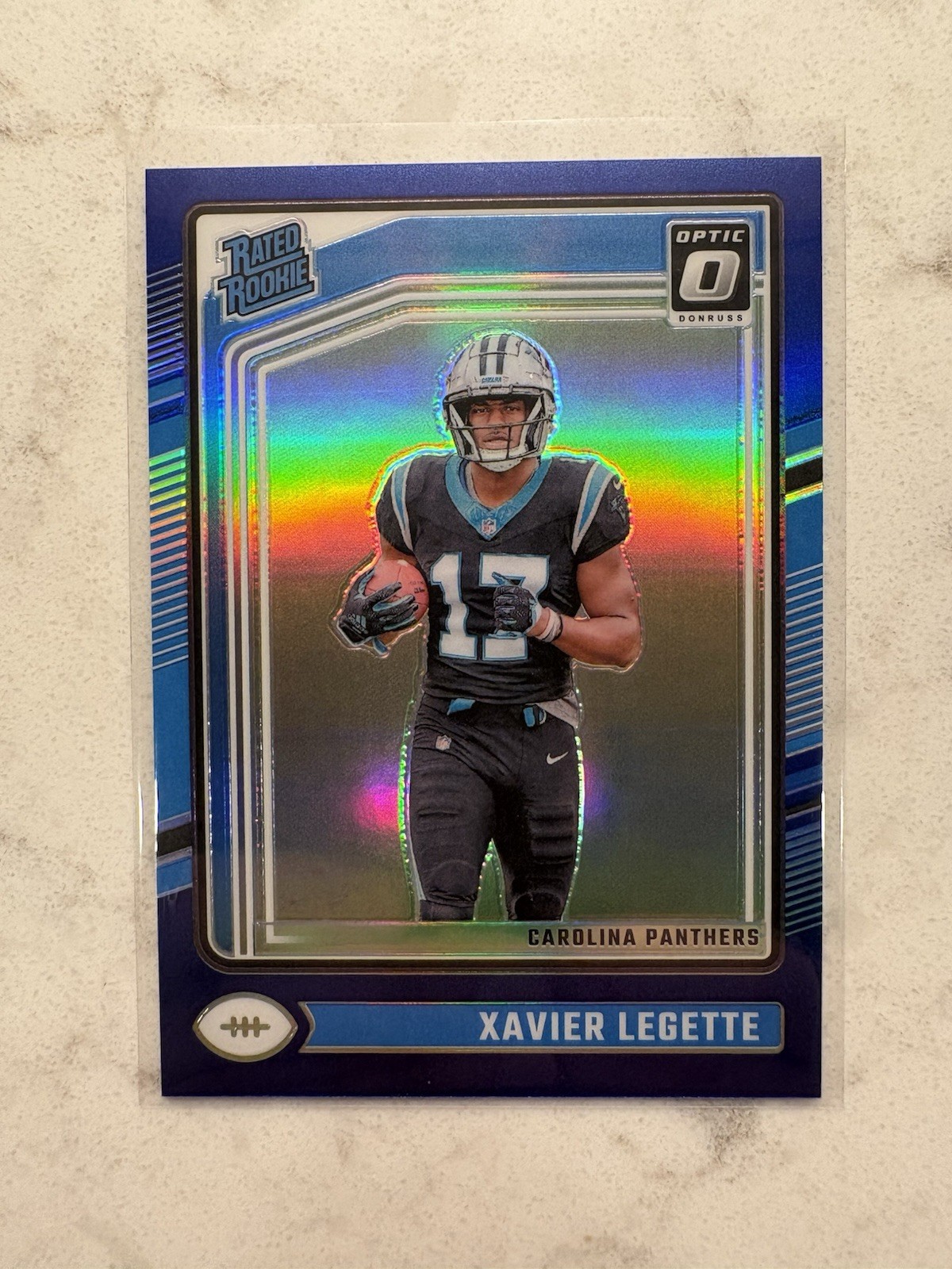 2024 Panini Donruss Optic - Rated Rookie Xavier Legette #299 Blue Prizm 107/199