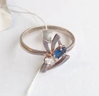 Vintage Ring Blue White stones Sterling Silver 925 test Women's Jewelry size 5.5