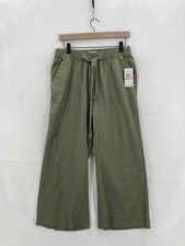 Michael Michael Kors Pants Womens Small Army Green Linen Wide Leg Tie Waist NWT