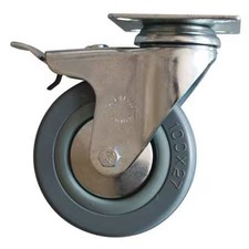 Plate Caster, Swivel, Rubber, 3 In., 154 Lb.,  Tsed 075 Rn0d B
