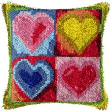 LAPATAIN Latch Hook Kits for DIY Throw Pillow 16.5 x inches, Style A
