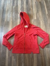 American Giant Hoodie Women’s L Red Full Zip 100% Cotton Made In USA Heavyweight