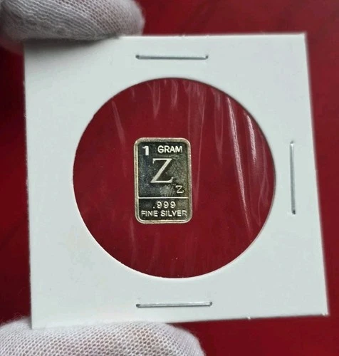 Letter "Z" - 1 Gram .999 Fine Pure Silver Bullion Mini Square Bar Ingot Coin