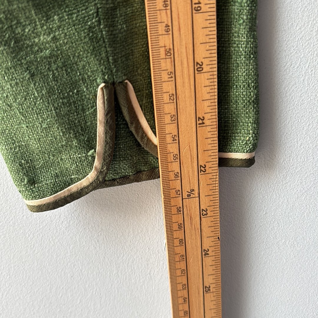 Vintage Anna Belinda Oxford Cropped Jacket Womens Medium Green Button Trim image 8