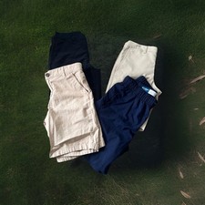 LOT Of 4 Boys Old Navy Blue Shorts Size L 10/12 School Uniform Stretch Pull On