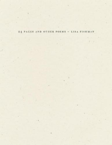 Лиза Фишман, 24 страницы и другие стихи (в мягкой обложке) (ИМПОРТ ИЗ Великобритании)