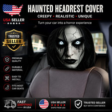 2x Halloween Headrest Cover Prank Horror Creepy Car Decor Seat Protector Scary