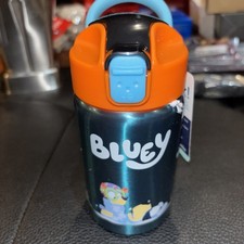 Kids Stainless Steel Bluey Water Bottle Leakproof 14oz Straw New BPA Free Zak