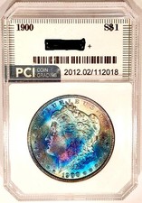 1900-P Better Date Gem BU ++ Gorgeous Rainbow Color Toned Morgan Dollar