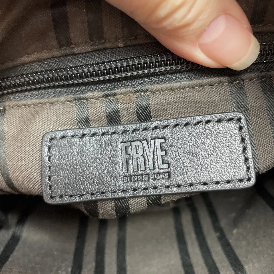 Bolso Bandolera Frye Melissa Cremallera Cuero Negro Boho Clásico Ajustable Foto 4 de 4