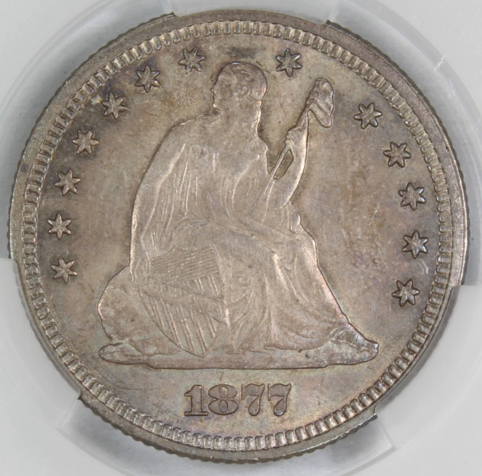 1877 Seated Liberty Quarter Dollar CAC MS63 | Free Shipping - Image 3 of 4