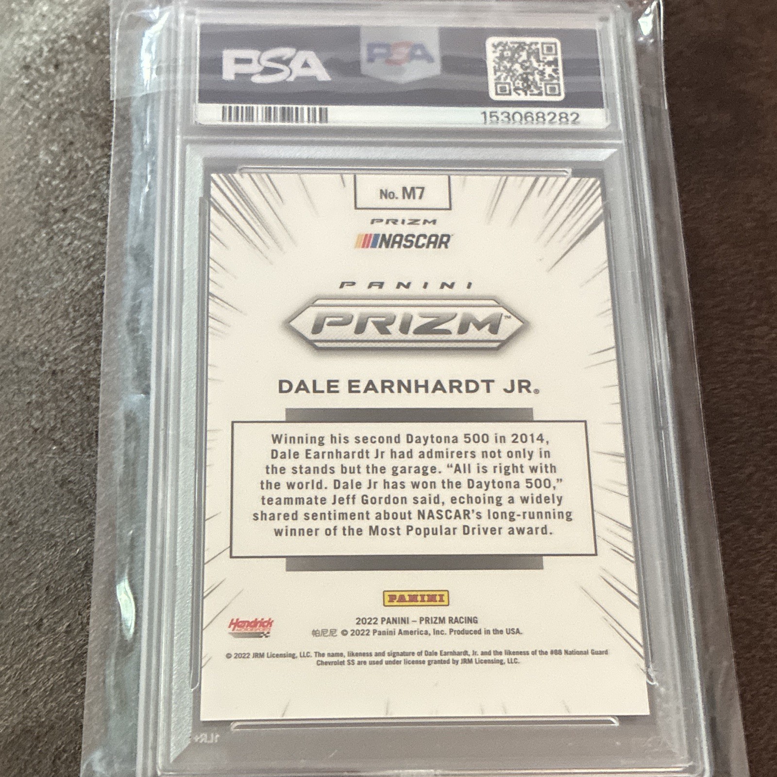 Panini 2022 Prizm NASCAR Manga Dale Earnhardt Jr. #M7 PSA 8 Base Auto Racing view 2