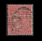 GB stamps - 1867 - 4d vermilion - plate 9 good used - white letters sg94