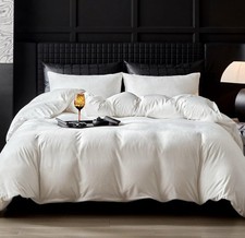 Flannel Velvet Duvet Cover KING Size Duvet Cover Bedding Sets, 3pcs Queen White