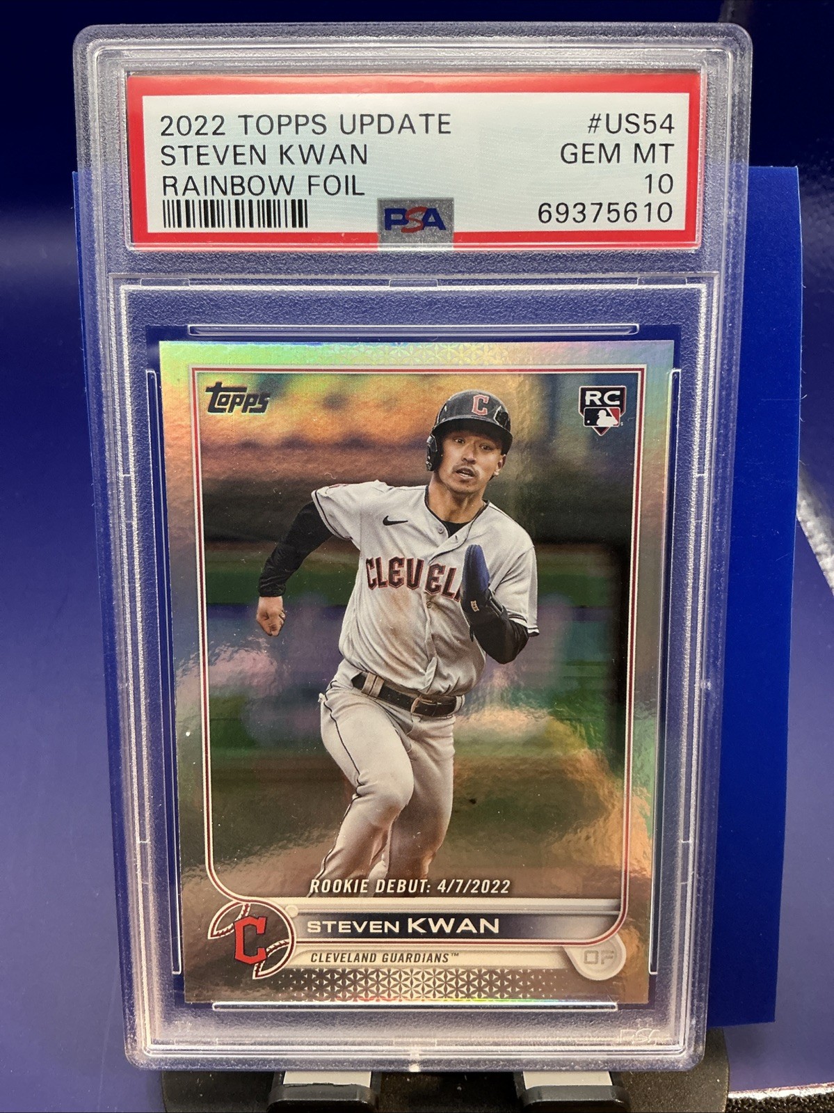 Steven Kwan 2022 Topps Update Rainbow Foil ROOKIE PSA 10 Gem Mint #US54 Debut RC