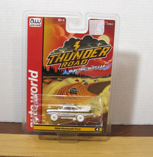 Auto World HO scale Slot Car 1958 Plymouth Fury Thunder Road White Chase