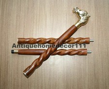 Designer Walking Stick Solid Victorian Wooden Brass Horse Head Handle Cane Gift