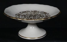 Lenox Pedestal Mini Compote Candy Dish Gold Floral Design w/Gold Trim