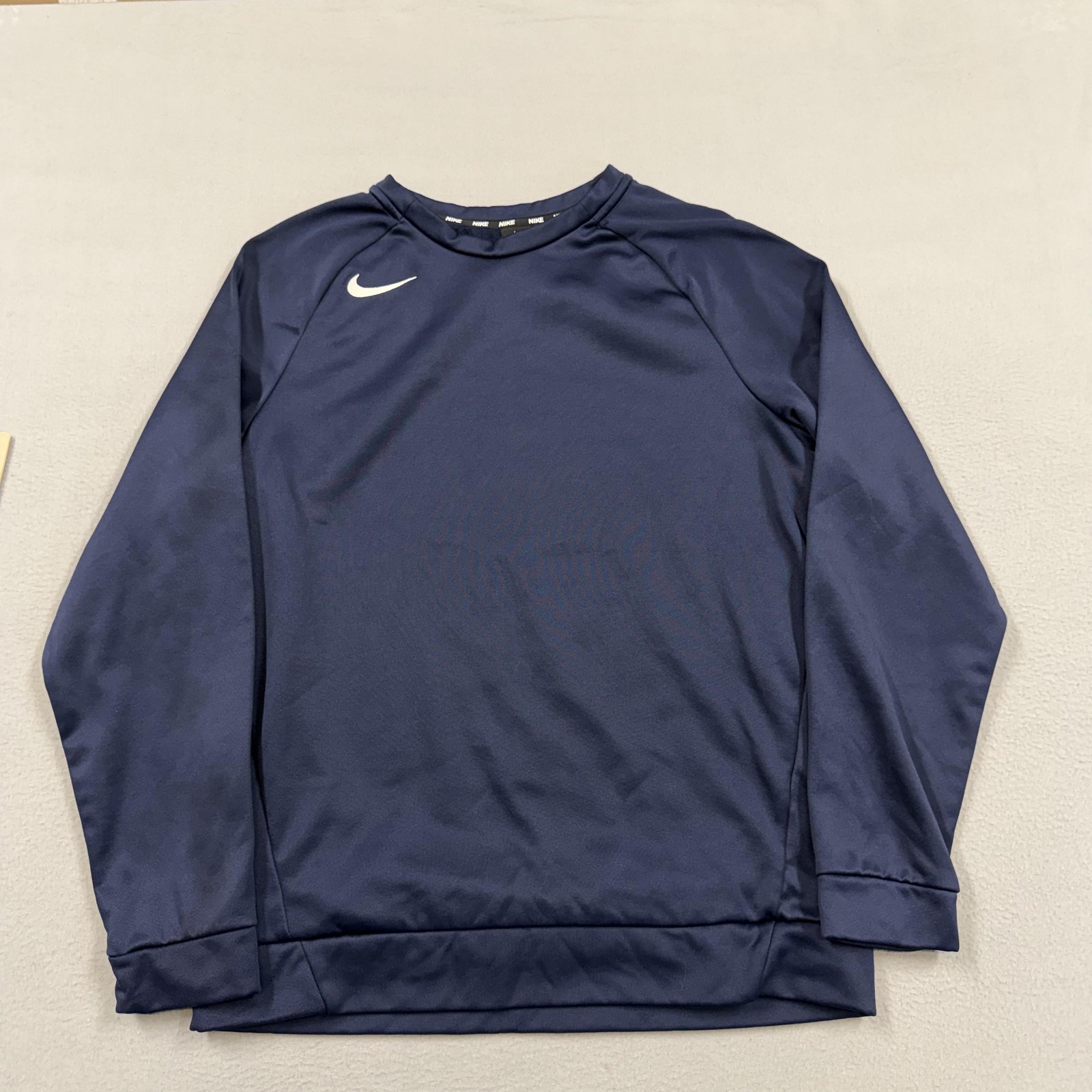 Nike Shirt Mens Medium Blue Dri-FIT Long Sleeve Running Performance Tee Top