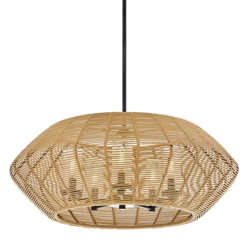Hinkley Lighting 10385 Luca 5 Light 28"W Lisa McDennon Open Air - Black / Camel - Picture 1 of 9