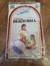 Vintage INTEX 16  1983 Wet Set Glossy Vinyl Inflatable BEACH BALL 59010