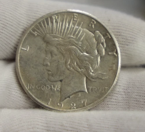 1927 US Peace Silver Dollar $1 Nice AU