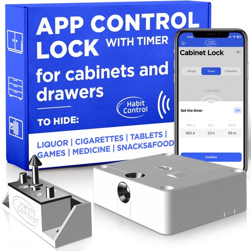 Habit Control Smart Lock App - Timer, Schedule, Simple - For Cabinets & Drawers