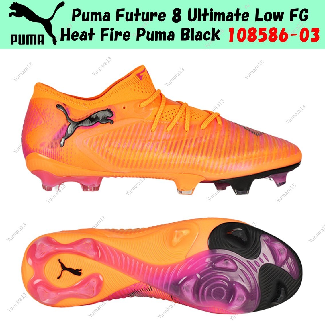 Puma Future 8 Ultimate Low FG Heat Fire Puma Black 108586-03 Men's