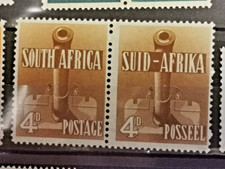 Timbres Afrique du Sud 1941-43 ZA 91 Y&T  122 and 129 se tenant