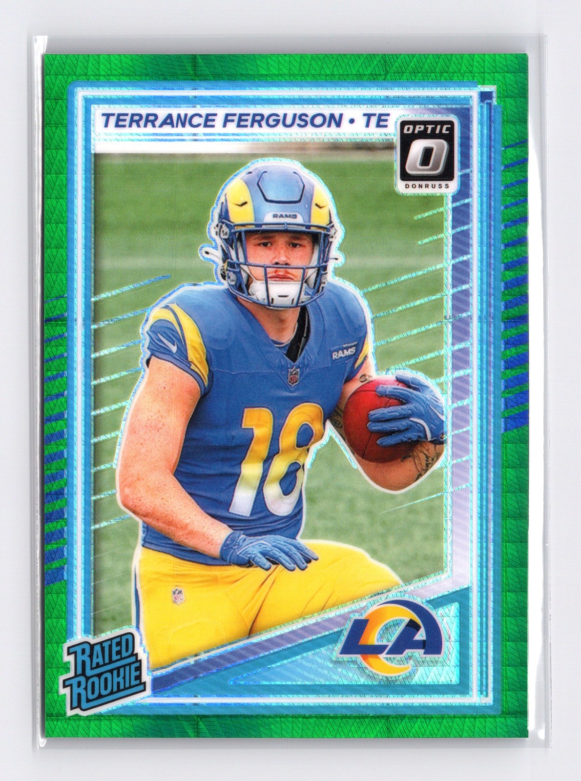 Terrance Ferguson Los Angeles Rams 2025 Donruss Optic #244 Green Hyper Rookie