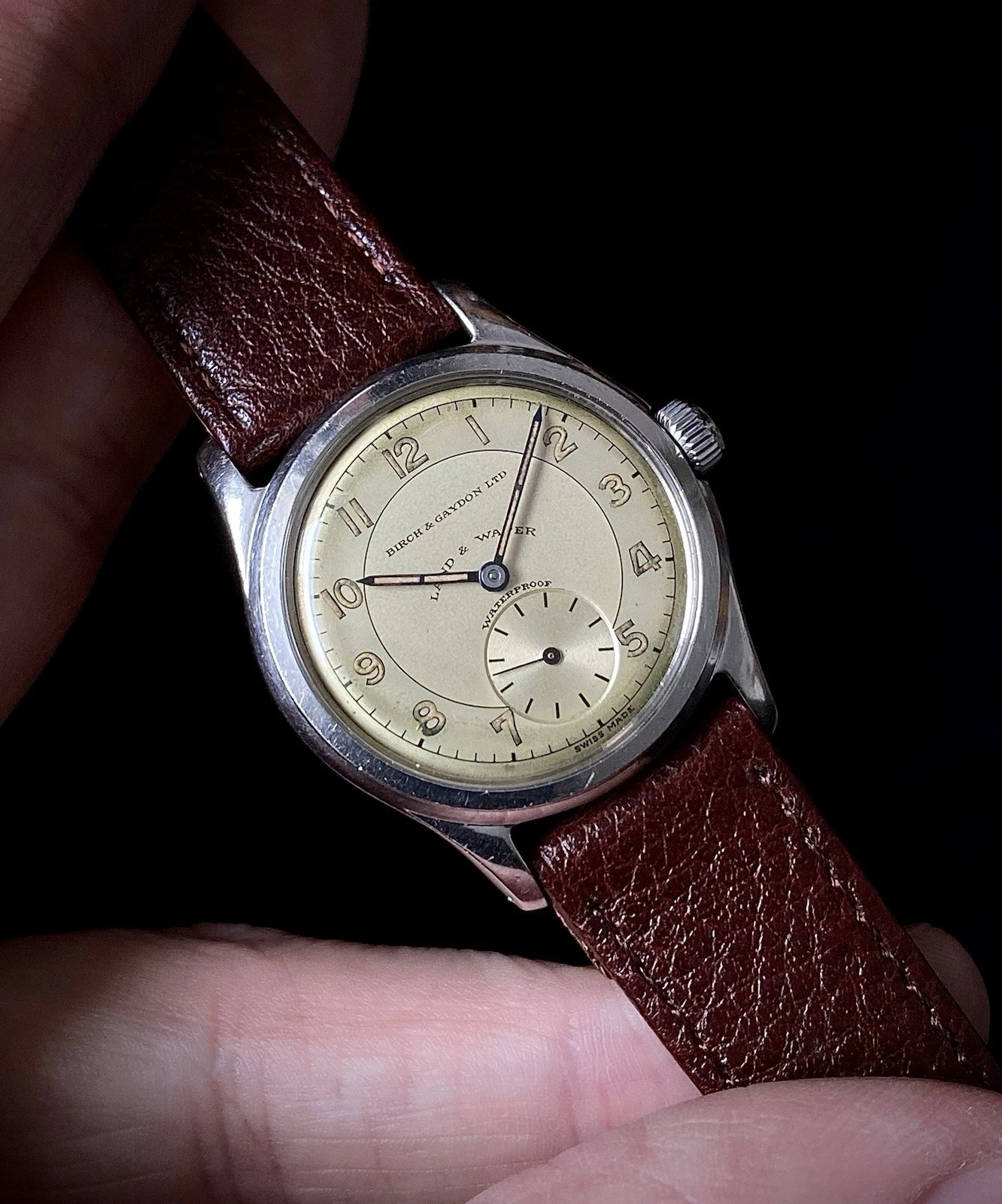 Zenith — 1943 Birch & Gaydon Land & Water Zenith military watch steel case cal 106