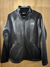 The North Face Woman  s Black Full Zip Jacket, Stand-Up Collar, Logo, Size M