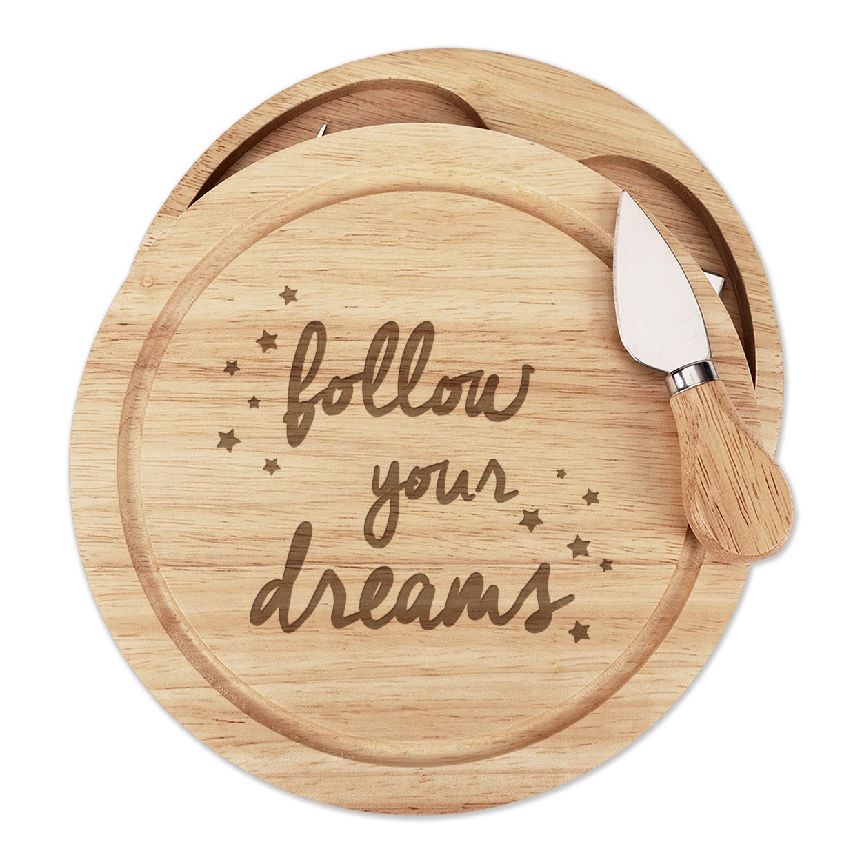 Follow Your Dreams Cheese Board Knife Set Inspirational Quote