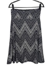 LuLaRoe Azure Skirt Women s Medium Navy White Geometric Mosaic Print A-Line NWT