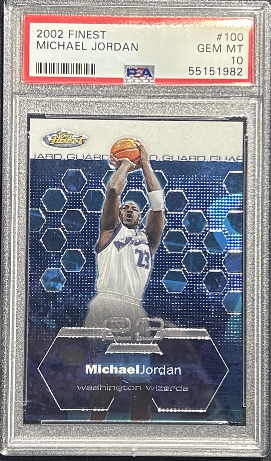 2002 Topps Finest Basketball Michael Jordan PSA 10 - #100 - BULLS WIZARDS - HOF