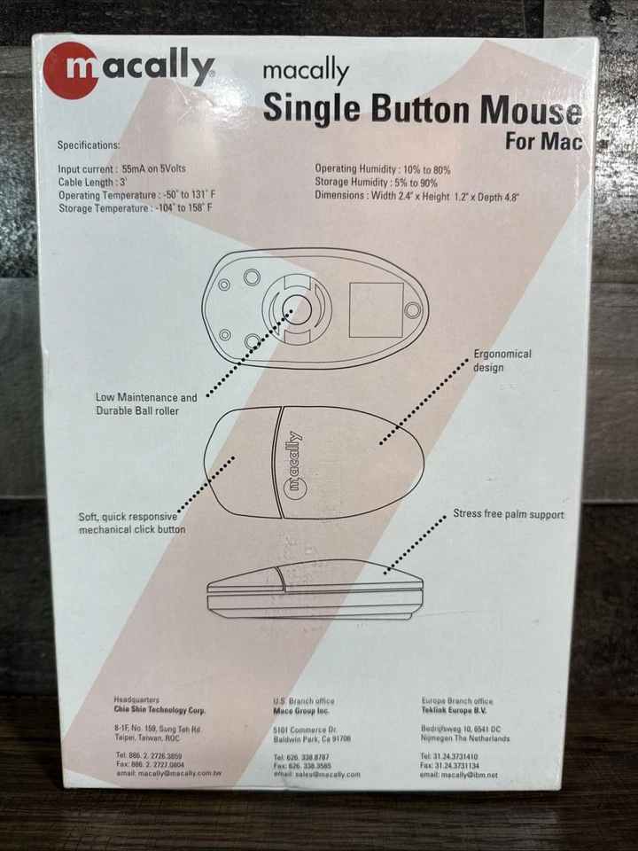 macally / Single Button Mouse / For Mac / New & Sealed - Image 2 of 4