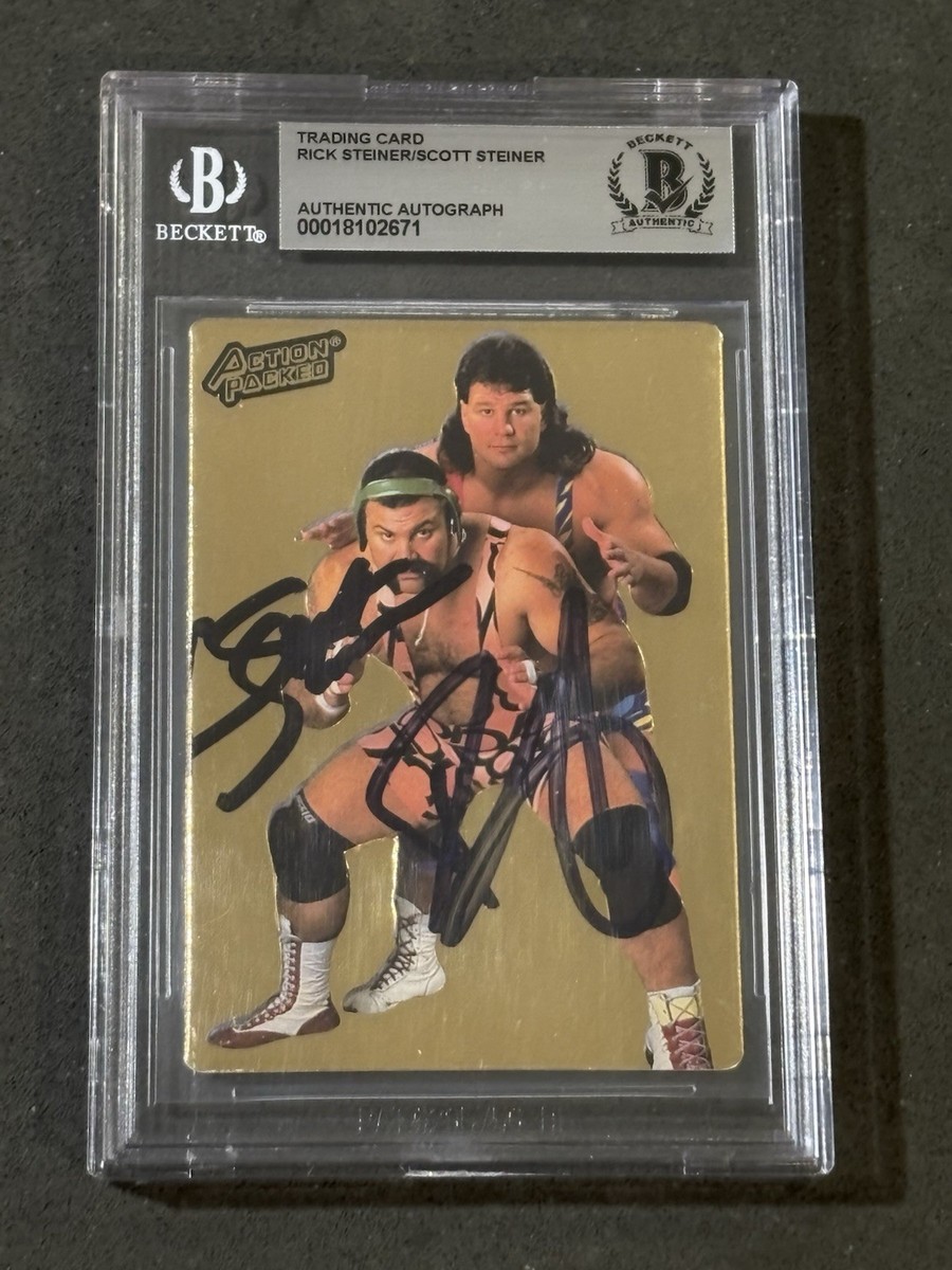 STEINER BROTHERS 1994 ACTION PACKED GOLD WWF SIGNED AUTOGRAPH CARD