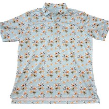 Fairway and Greene Mens XL Polo Bee Sunflower Yellow Blue Golf Shirt Made in USA