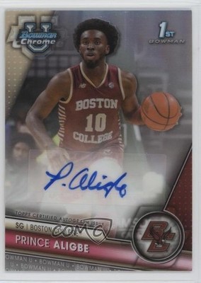 2023 Bowman U Chrome Prospect Refractor 40/250 Prince Aligbe #BCPA-PA Auto 1v3