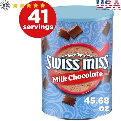 Milk Chocolate Hot Cocoa Mix Creamy Rich Decaf Gluten-Free 45.68oz Canister New