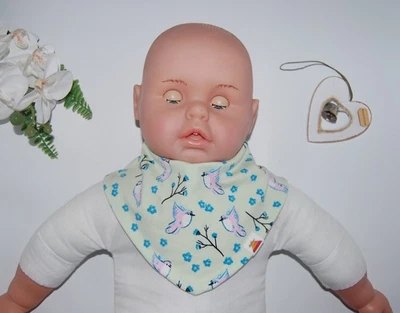 Halstuch Dreieckstuch Mädchen Baby Handmade Vogel Spucktuch Sabbertuch - Bild 1 von 3
